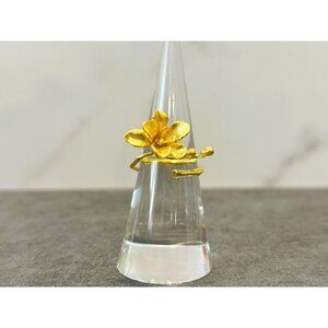 Flower Ring I Elegant Freesia Flower Ring - Sterling Silver & 18K Gold